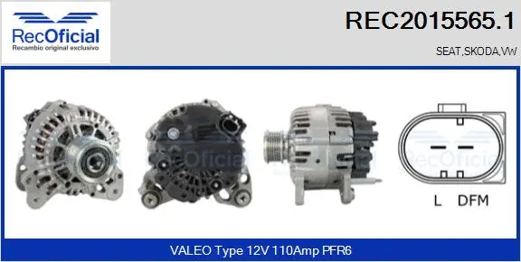 Alternateur RECOFICIAL REC2015565.1