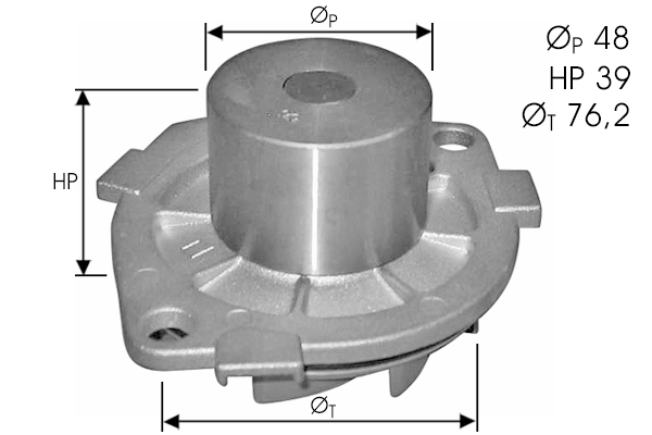 Pompe à eau, refroidissement du moteur TECDRIVE TPAE0156