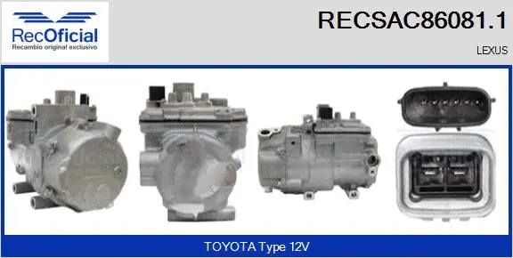 Compresseur, climatisation RECOFICIAL RECSAC86081.1
