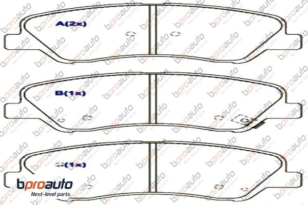 Kit de plaquettes de frein, frein à disque BPROAUTO 1BP31087AA