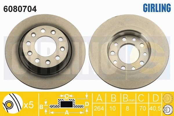 Disque de frein GIRLING 6080704