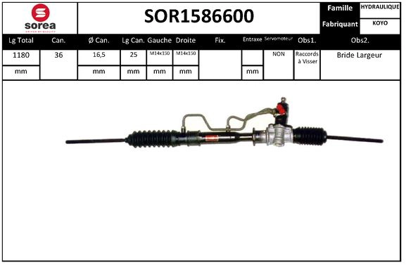 Crémaillère de direction SNRA SOR1586600