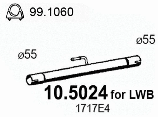 Tuyau d'échappement ASSO 10.5024