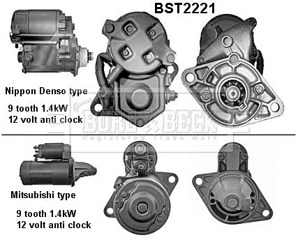 Démarreur BORG & BECK BST2221