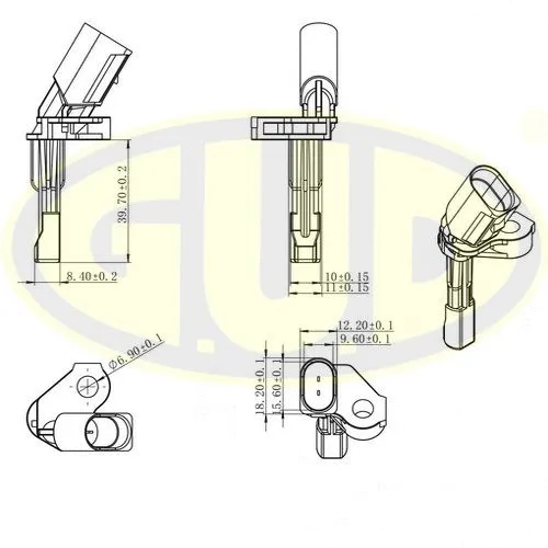 Capteur, vitesse de roue G.U.D. GABS01027