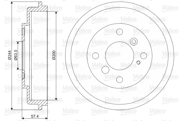 Tambour de frein VALEO 237090