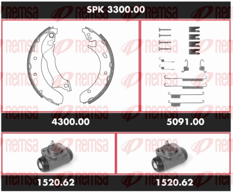Kit de freins, freins à tambours REMSA SPK 3300.00
