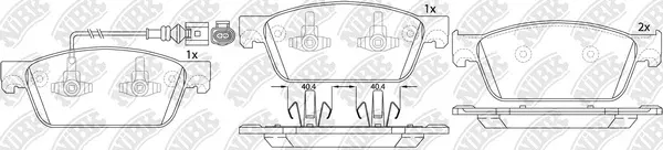 Kit de plaquettes de frein, frein à disque NiBK PN33001W