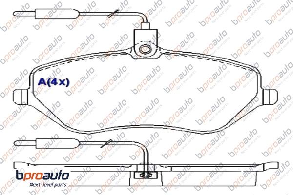 Kit de plaquettes de frein, frein à disque BPROAUTO 1BP30950AA