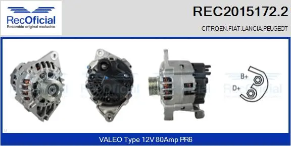 Alternateur RECOFICIAL REC2015172.2