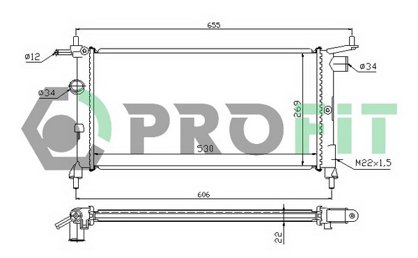Radiateur, refroidissement du moteur PROFIT PR 5018A1