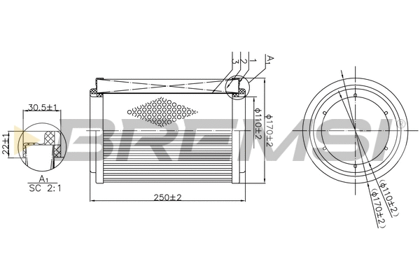 Filtre à air BREMSI FA1177