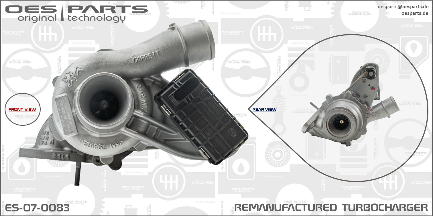 Turbocompresseur, suralimentation OES PARTS ES-07-0083