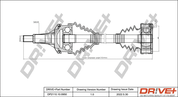 Arbre de transmission Dr!ve+ DP2110.10.0950