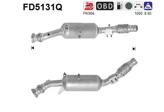 Filtre à particules / à suie, échappement AS FD5131Q