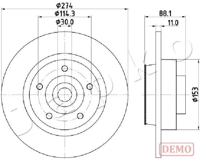 Disque de frein JAPKO 610705C