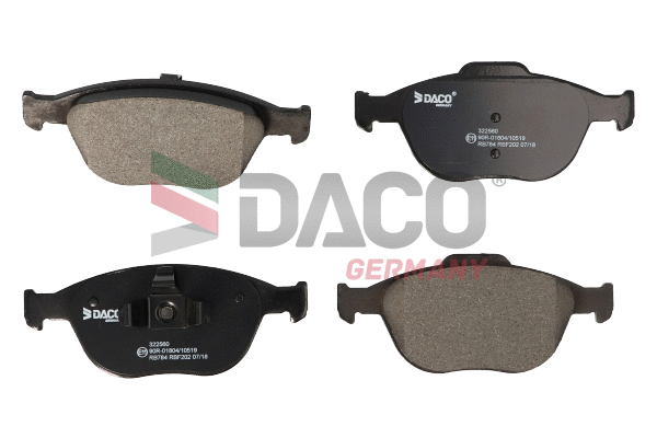 Kit de plaquettes de frein, frein à disque DACO Germany 322560