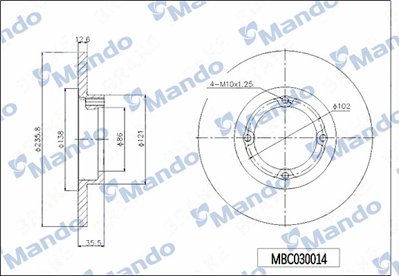 Disque de frein MANDO MBC030014