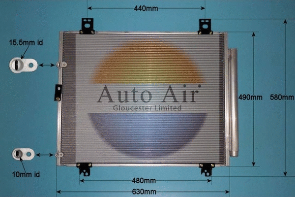 Condenseur, climatisation AUTO AIR GLOUCESTER 16-2063