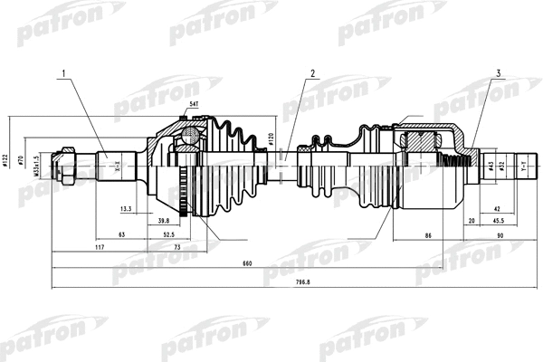 Arbre de transmission PATRON PDS0160