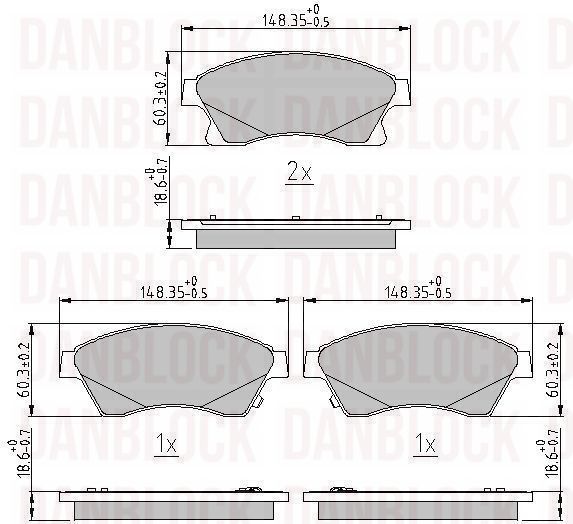 Kit de plaquettes de frein, frein à disque DANBLOCK DB 510759