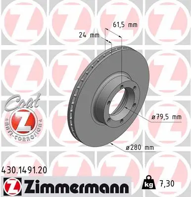 Disque de frein ZIMMERMANN 430.1491.20