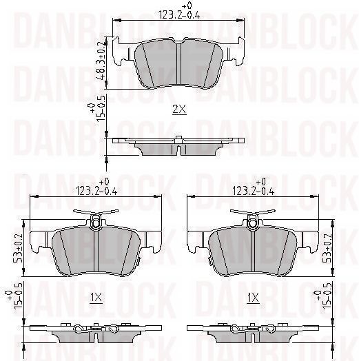 Kit de plaquettes de frein, frein à disque DANBLOCK DB 511291