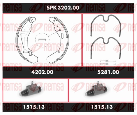 Kit de freins, freins à tambours REMSA SPK 3202.00