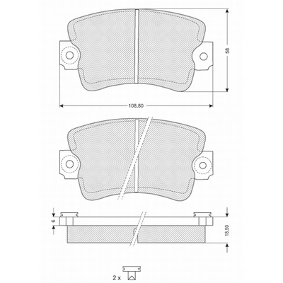 Kit de plaquettes de frein, frein à disque PROCODIS FRANCE PF1163