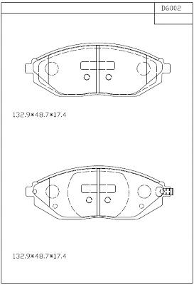 Kit de plaquettes de frein, frein à disque ASIMCO KD6002