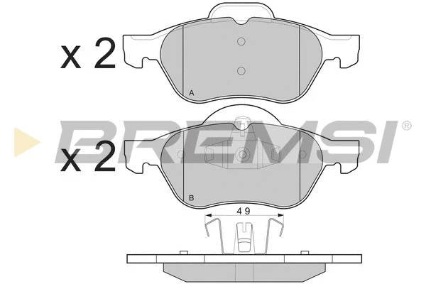 Kit de plaquettes de frein, frein à disque BREMSI BP3264