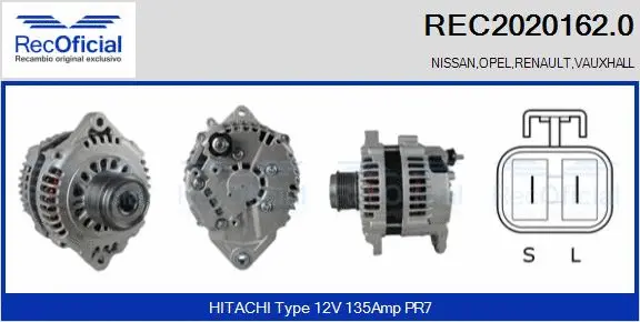 Alternateur RECOFICIAL REC2020162.0