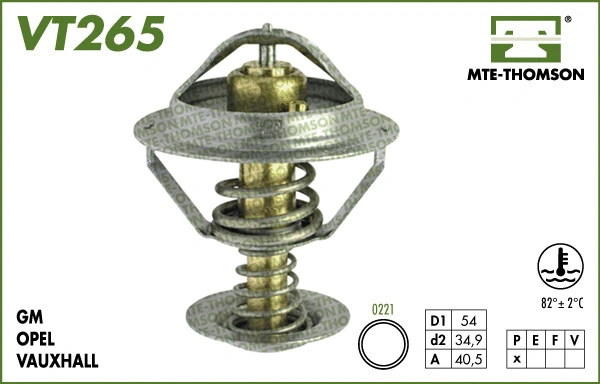 Thermostat, liquide de refroidissement MTE-THOMSON VT265.82