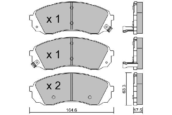 Kit de plaquettes de frein, frein à disque AISIN BPHY-1009