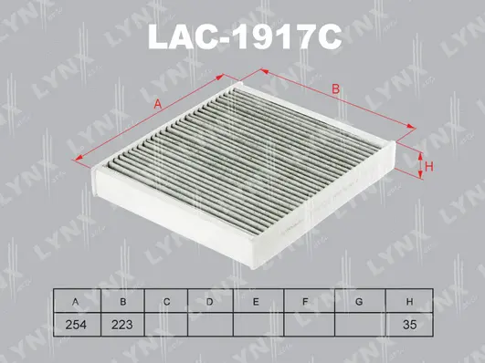 Filtre, air de l'habitacle LYNXAUTO LAC-1917C