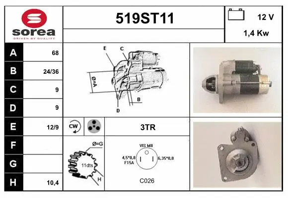 Démarreur STARTCAR 519ST11