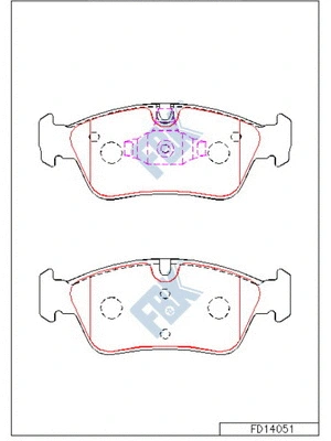 Kit de plaquettes de frein, frein à disque FBK FD14051