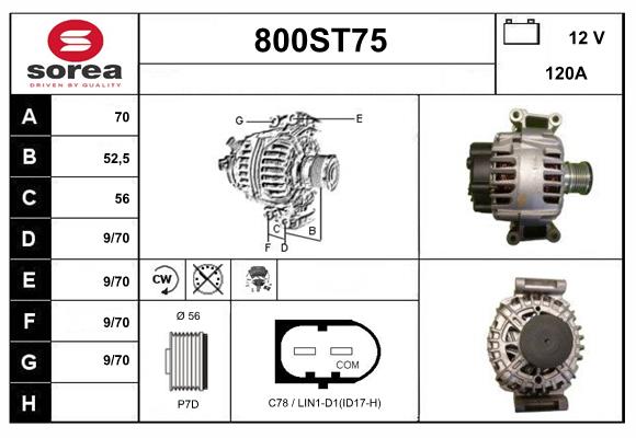 Alternateur STARTCAR 800ST75