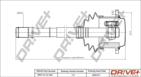 Arbre de transmission Dr!ve+ DP2110.10.1031