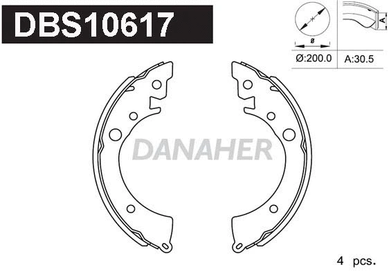 Jeu de mâchoires de frein DANAHER DBS10617