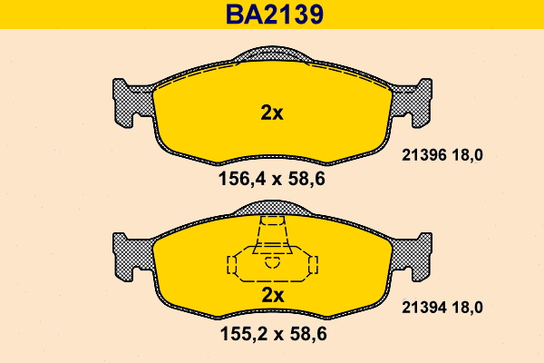 Kit de plaquettes de frein, frein à disque BARUM BA2139