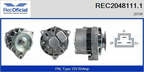 Alternateur RECOFICIAL REC2048111.1