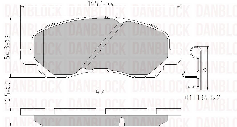 Kit de plaquettes de frein, frein à disque DANBLOCK DB 510874