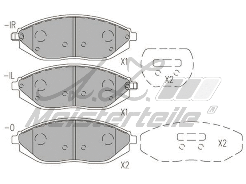 Kit de plaquettes de frein, frein à disque A.Z. Meisterteile AZMT-44-022-2344