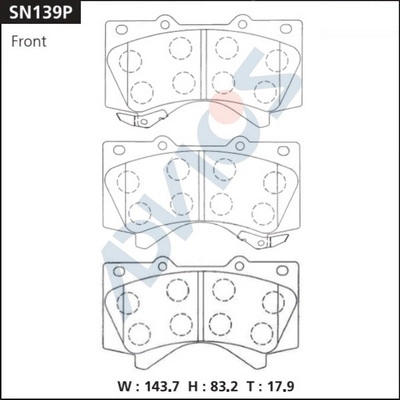 Kit de plaquettes de frein, frein à disque ADVICS SN139P