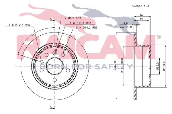Disque de frein RAICAM RD00572