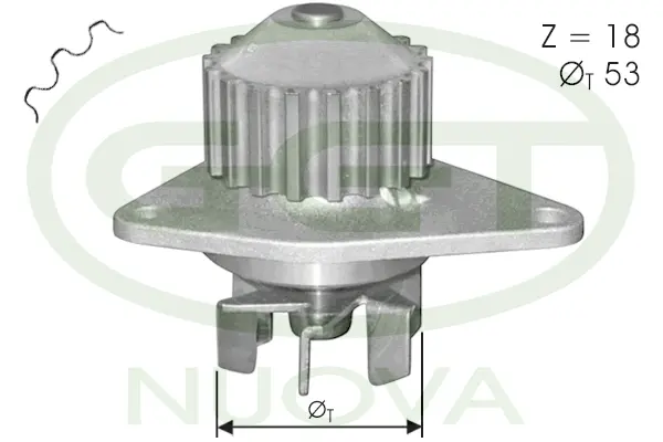 Pompe à eau, refroidissement du moteur GGT PA10017