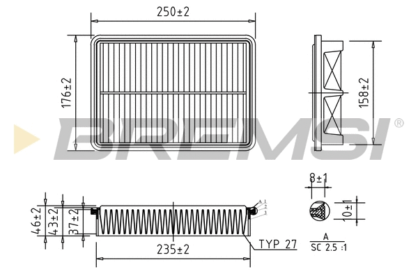 Filtre à air BREMSI FA1022