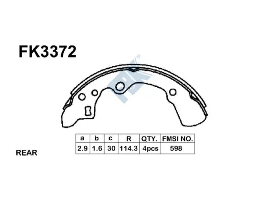 Jeu de mâchoires de frein FBK FK3372