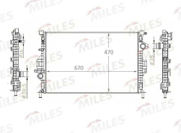 Radiateur, refroidissement du moteur MILES ACRM081